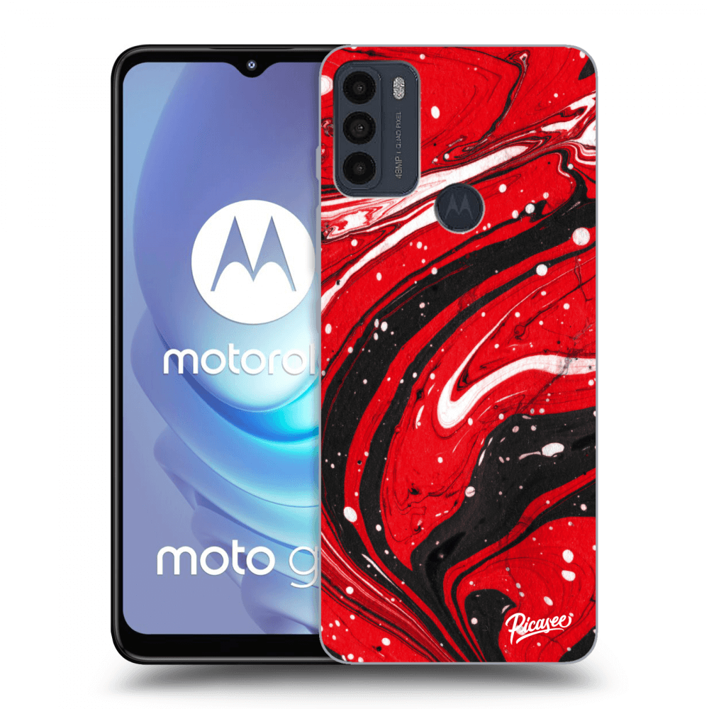 Picasee fekete szilikon tok az alábbi mobiltelefonokra Motorola Moto G50 - Red black