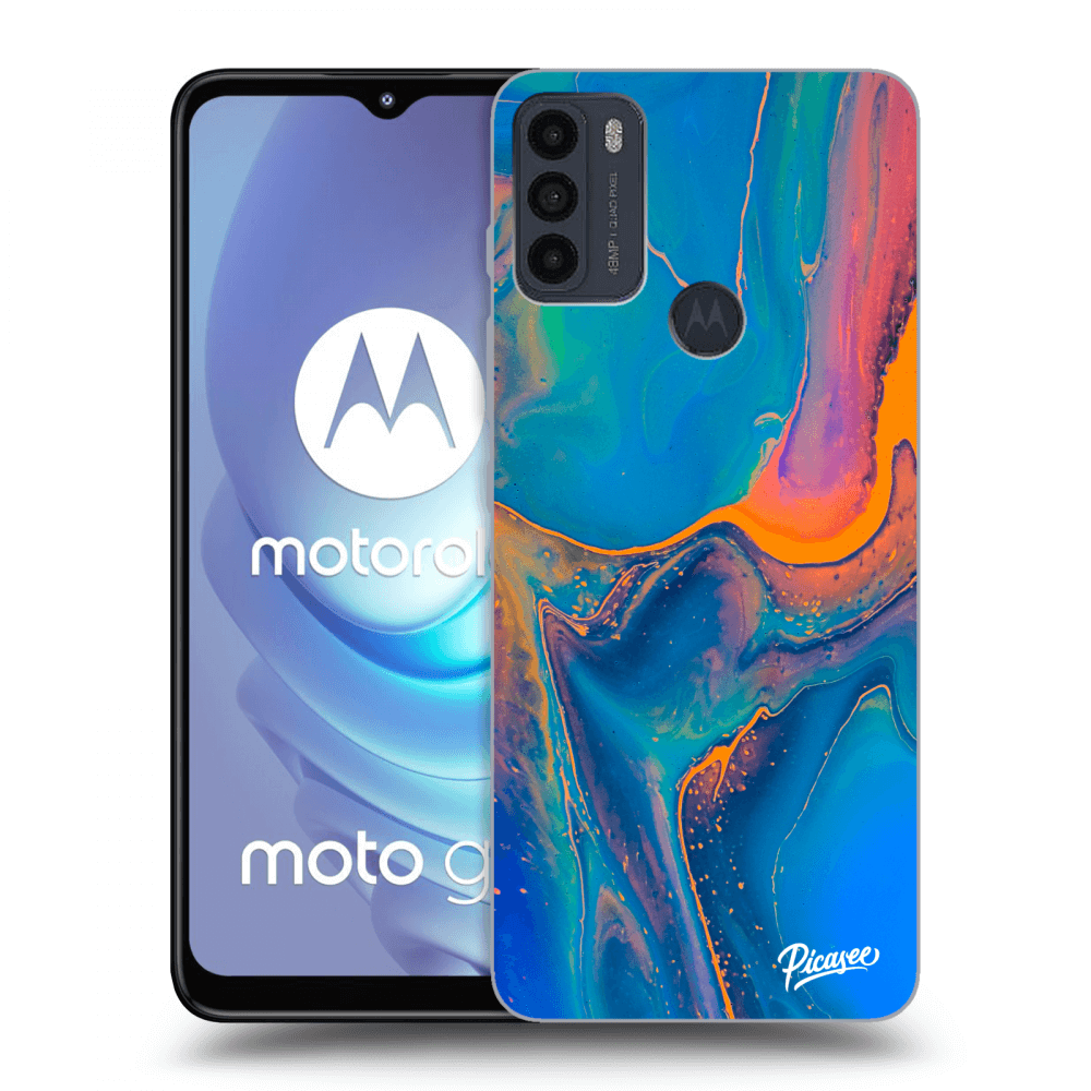 Picasee fekete szilikon tok az alábbi mobiltelefonokra Motorola Moto G50 - Rainbow