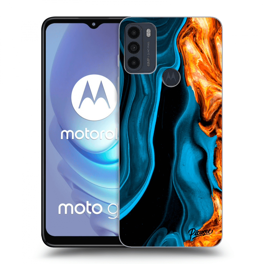 Picasee fekete szilikon tok az alábbi mobiltelefonokra Motorola Moto G50 - Gold blue