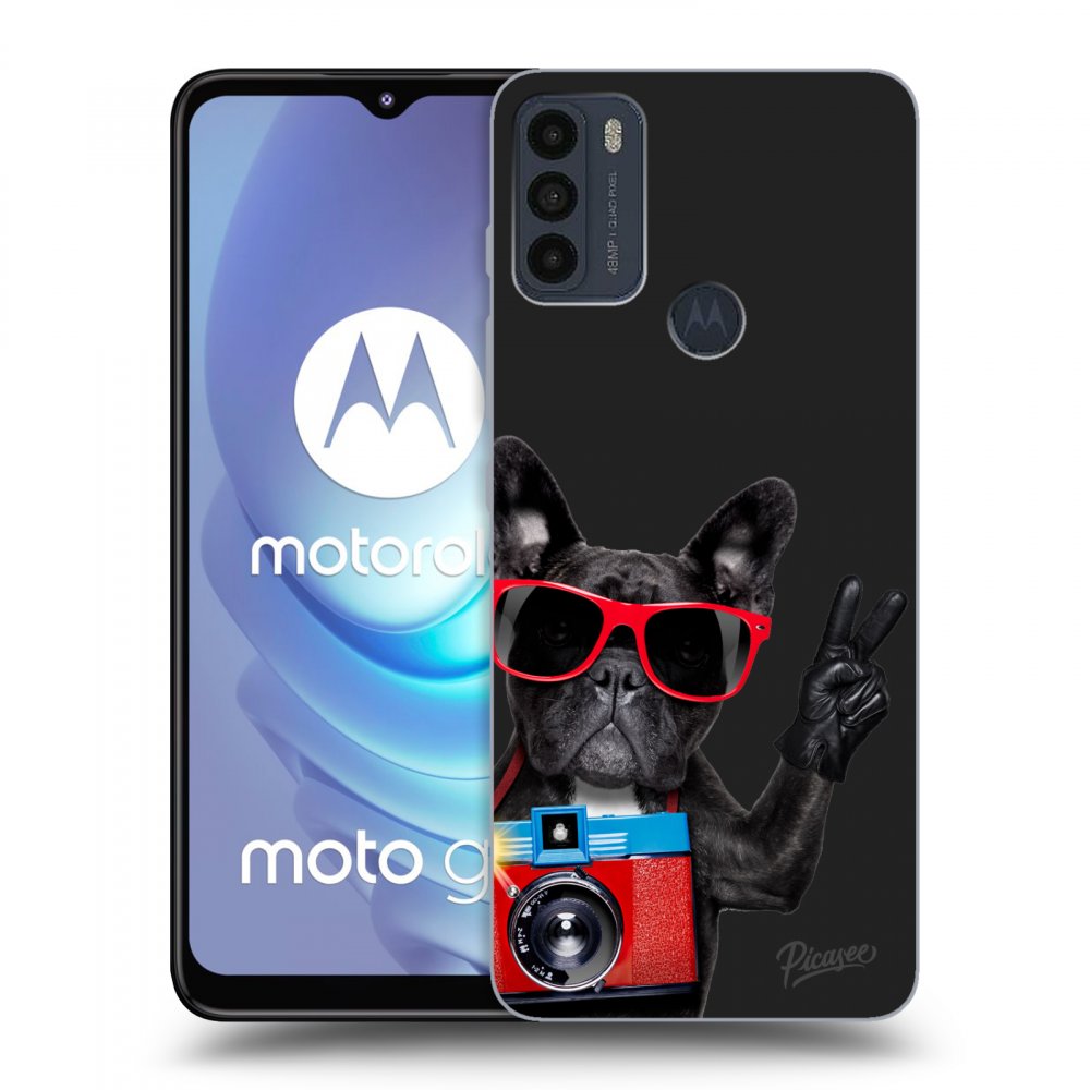 Picasee fekete szilikon tok az alábbi mobiltelefonokra Motorola Moto G50 - French Bulldog