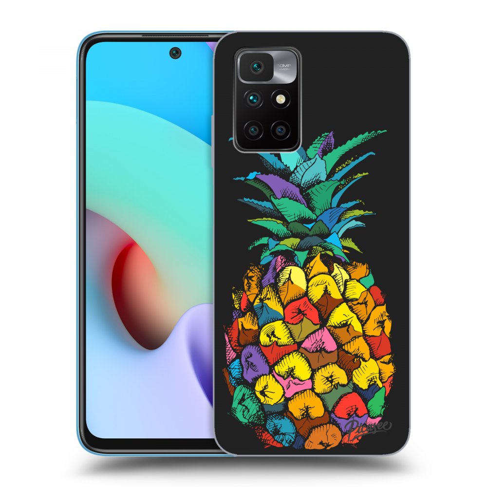 Picasee fekete szilikon tok az alábbi mobiltelefonokra Xiaomi Redmi 10 - Pineapple