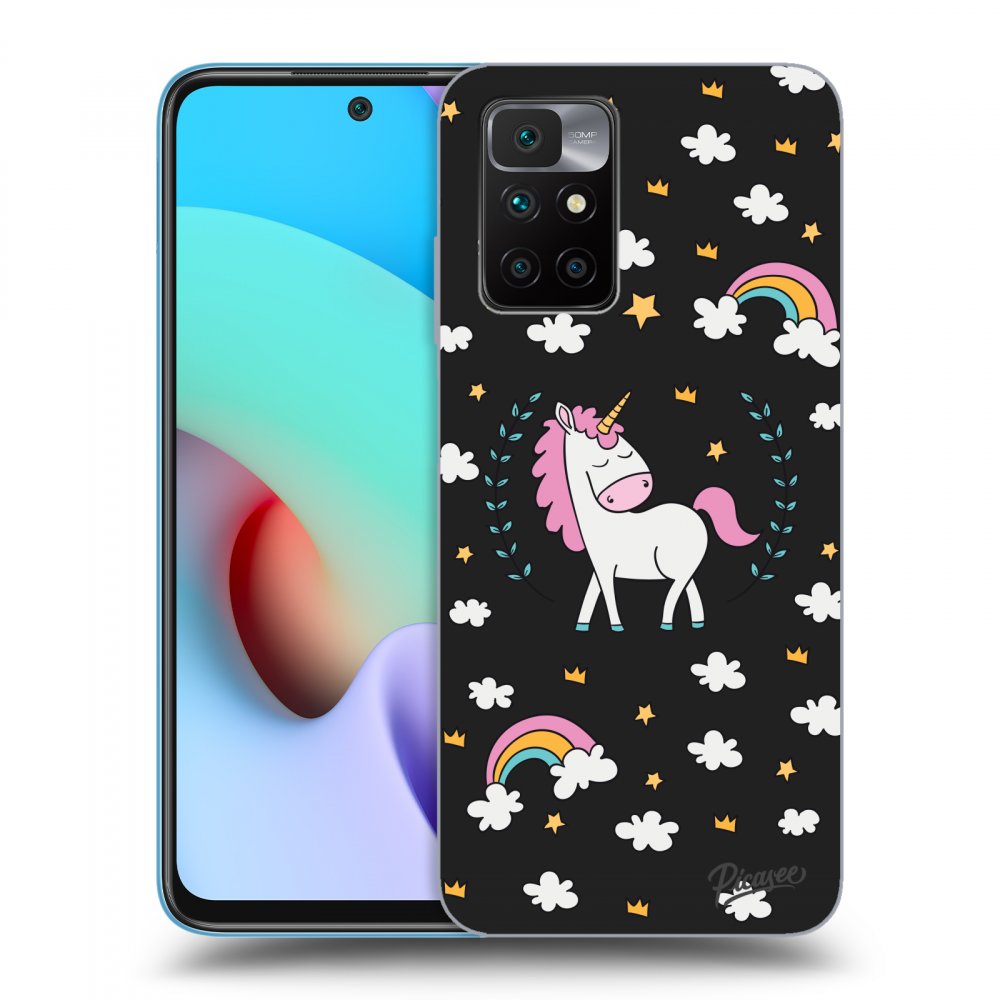 Picasee fekete szilikon tok az alábbi mobiltelefonokra Xiaomi Redmi 10 - Unicorn star heaven