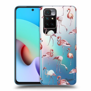 Picasee átlátszó szilikon tok az alábbi mobiltelefonokra Xiaomi Redmi 10 - Flamingos