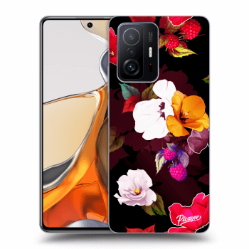 Picasee fekete szilikon tok az alábbi mobiltelefonokra Xiaomi 11T Pro - Flowers and Berries