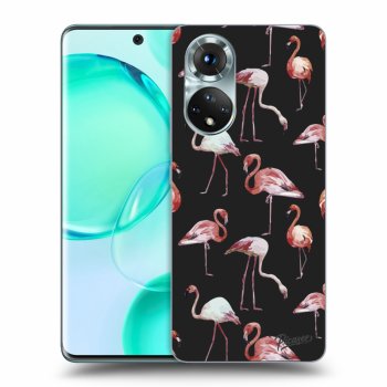Picasee fekete szilikon tok az alábbi mobiltelefonokra Honor 50 5G - Flamingos