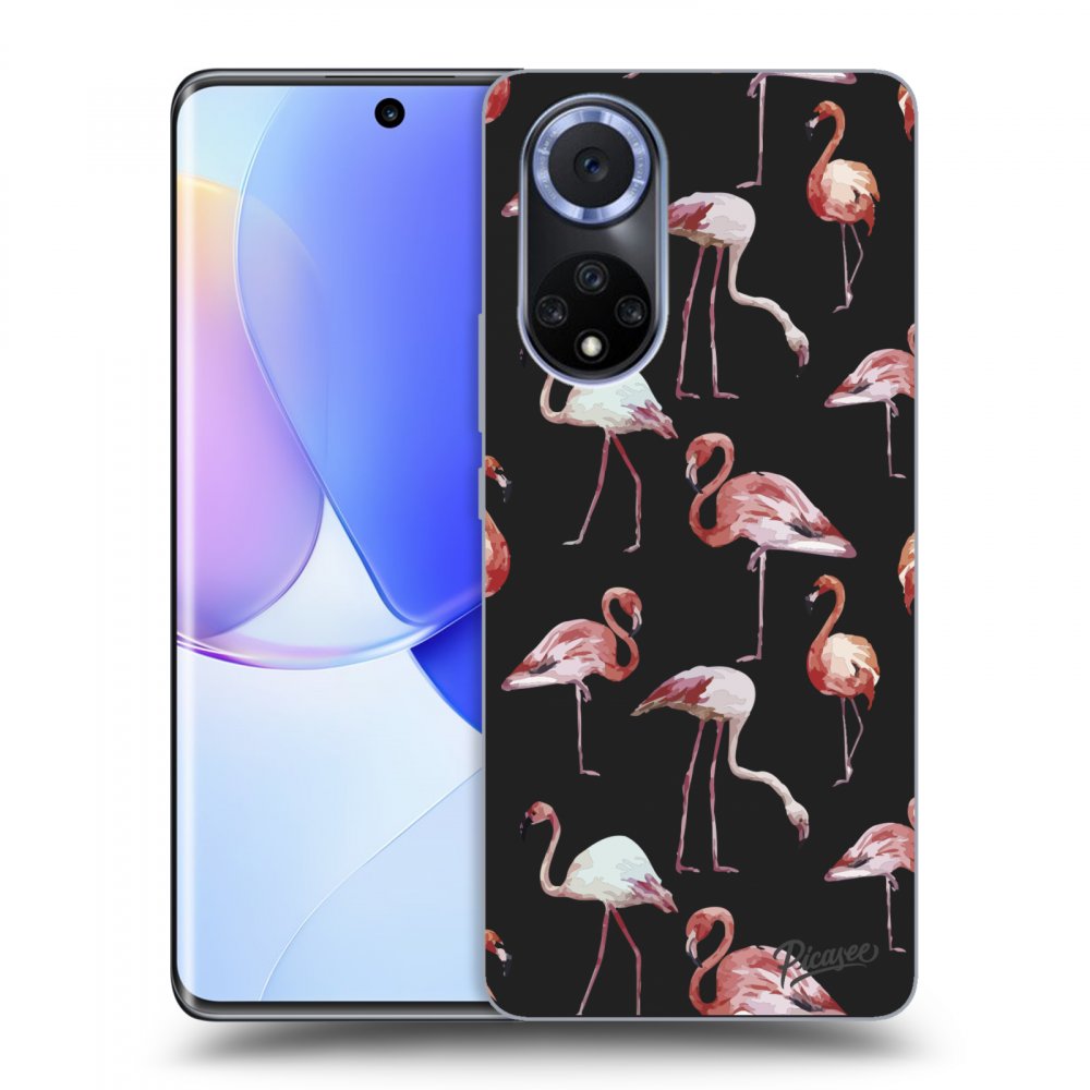 Picasee fekete szilikon tok az alábbi mobiltelefonokra Huawei Nova 9 - Flamingos