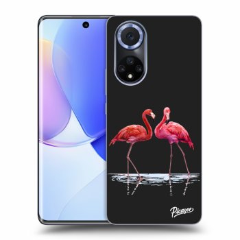 Picasee fekete szilikon tok az alábbi mobiltelefonokra Huawei Nova 9 - Flamingos couple