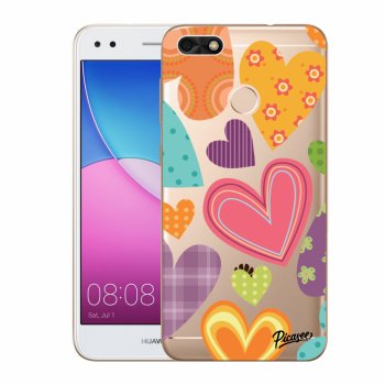 Picasee átlátszó szilikon tok az alábbi mobiltelefonokra Huawei P9 Lite Mini - Colored heart