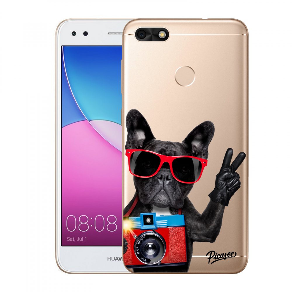 Picasee átlátszó szilikon tok az alábbi mobiltelefonokra Huawei P9 Lite Mini - French Bulldog