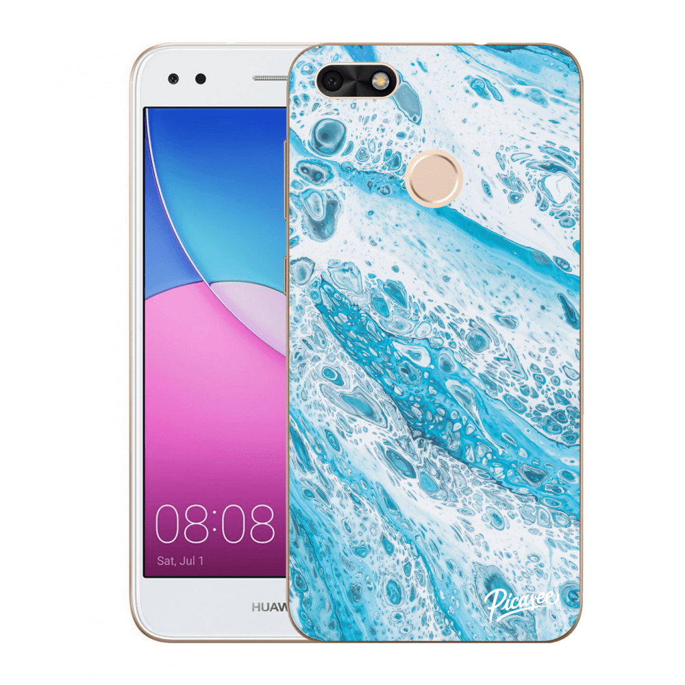 Picasee átlátszó szilikon tok az alábbi mobiltelefonokra Huawei P9 Lite Mini - Blue liquid