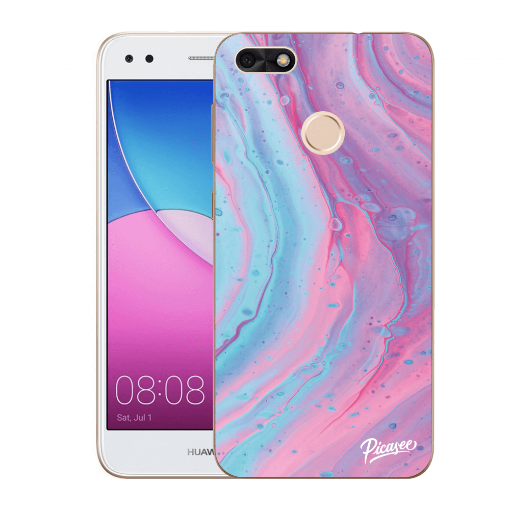 Picasee átlátszó szilikon tok az alábbi mobiltelefonokra Huawei P9 Lite Mini - Pink liquid
