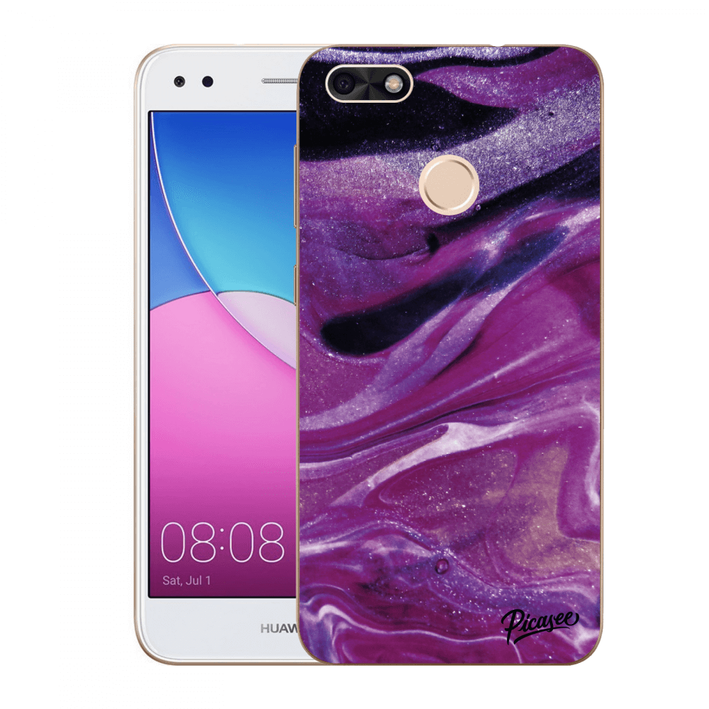 Picasee átlátszó szilikon tok az alábbi mobiltelefonokra Huawei P9 Lite Mini - Purple glitter