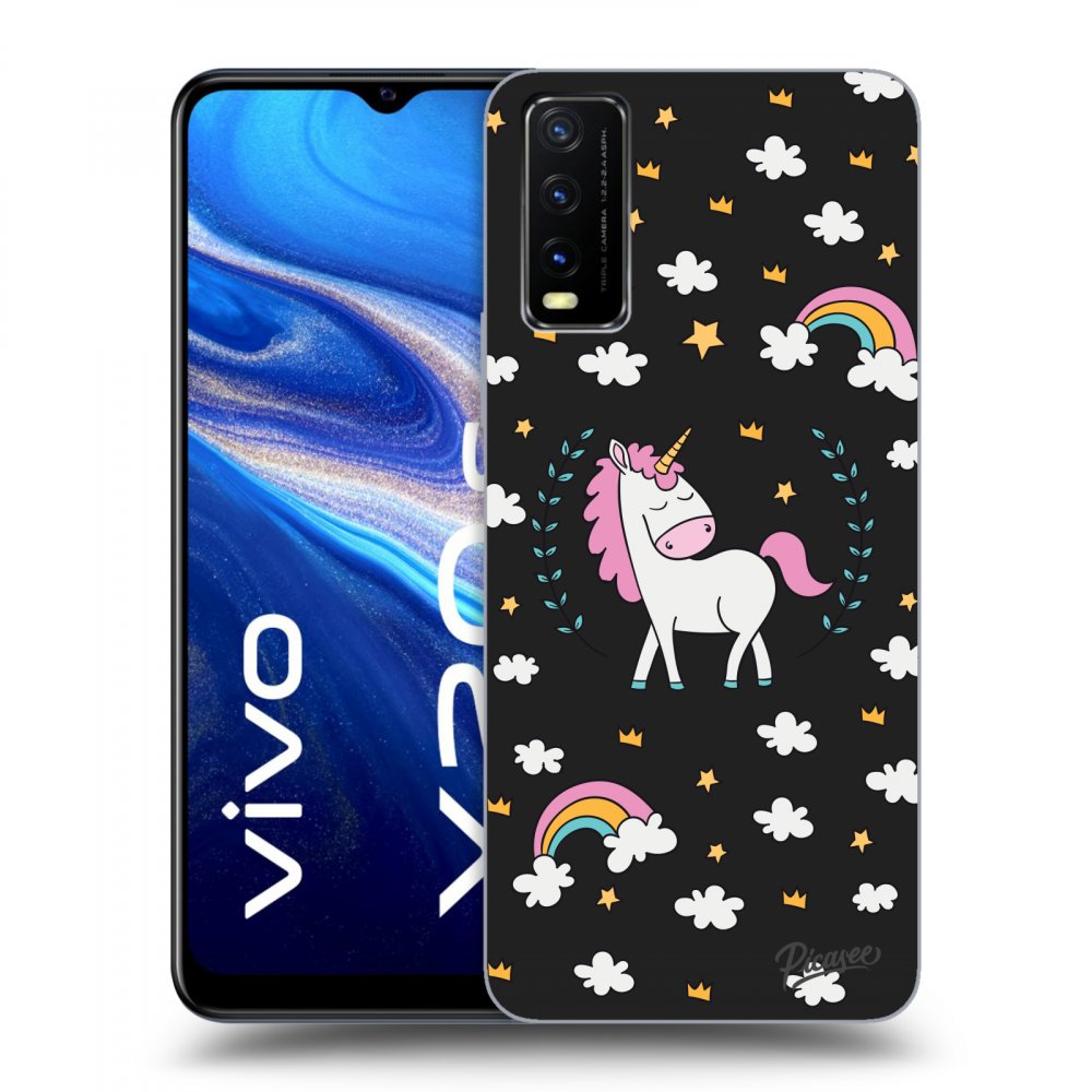 Picasee fekete szilikon tok az alábbi mobiltelefonokra Vivo Y20s - Unicorn star heaven