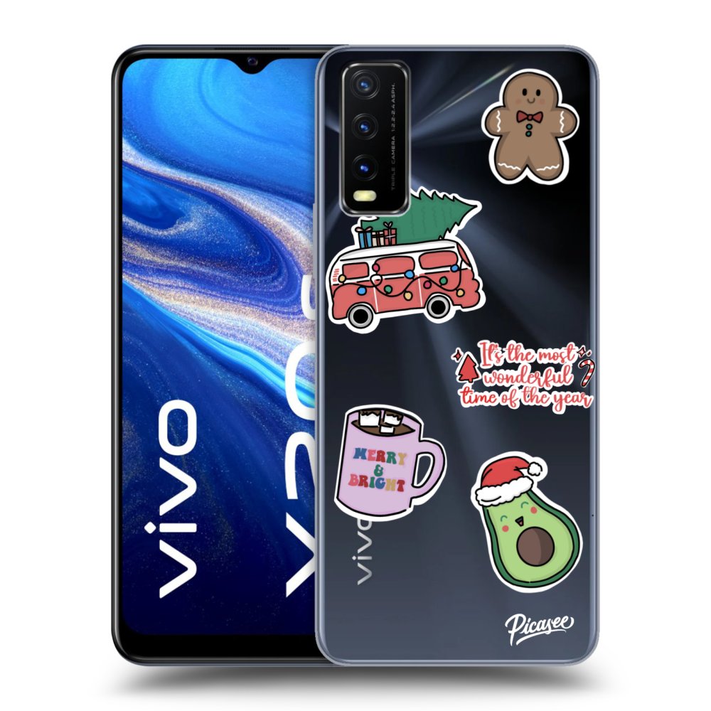 Picasee átlátszó szilikon tok az alábbi mobiltelefonokra Vivo Y20s - Christmas Stickers