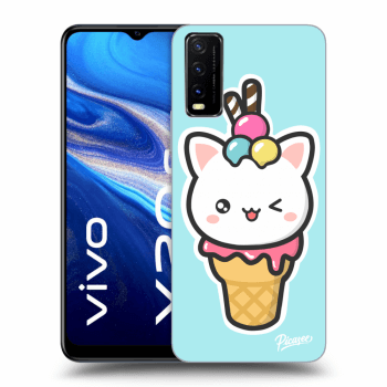 Picasee fekete szilikon tok az alábbi mobiltelefonokra Vivo Y20s - Ice Cream Cat