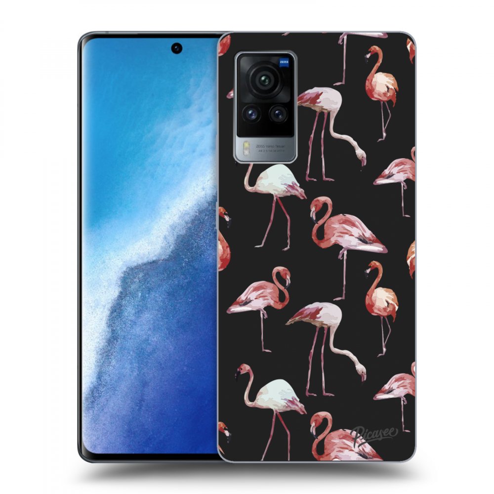Picasee fekete szilikon tok az alábbi mobiltelefonokra Vivo X60 Pro 5G - Flamingos