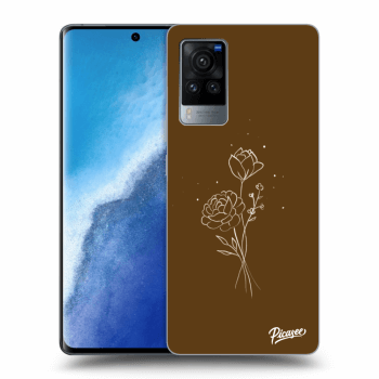 Picasee fekete szilikon tok az alábbi mobiltelefonokra Vivo X60 Pro 5G - Brown flowers