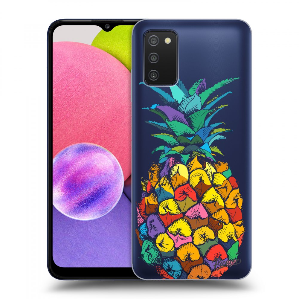 Picasee átlátszó szilikon tok az alábbi mobiltelefonokra Samsung Galaxy A03s A037G - Pineapple