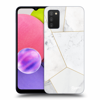 Szilikon tok erre a típusra Samsung Galaxy A03s A037G - White tile