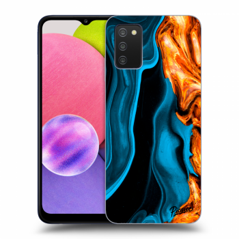 Szilikon tok erre a típusra Samsung Galaxy A03s A037G - Gold blue