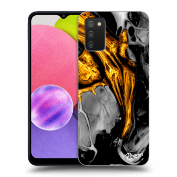 Szilikon tok erre a típusra Samsung Galaxy A03s A037G - Black Gold