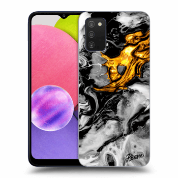 Szilikon tok erre a típusra Samsung Galaxy A03s A037G - Black Gold 2