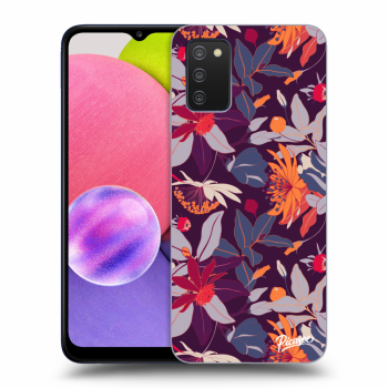 Szilikon tok erre a típusra Samsung Galaxy A03s A037G - Purple Leaf