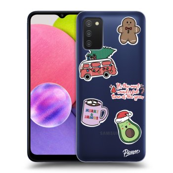Picasee átlátszó szilikon tok az alábbi mobiltelefonokra Samsung Galaxy A03s A037G - Christmas Stickers