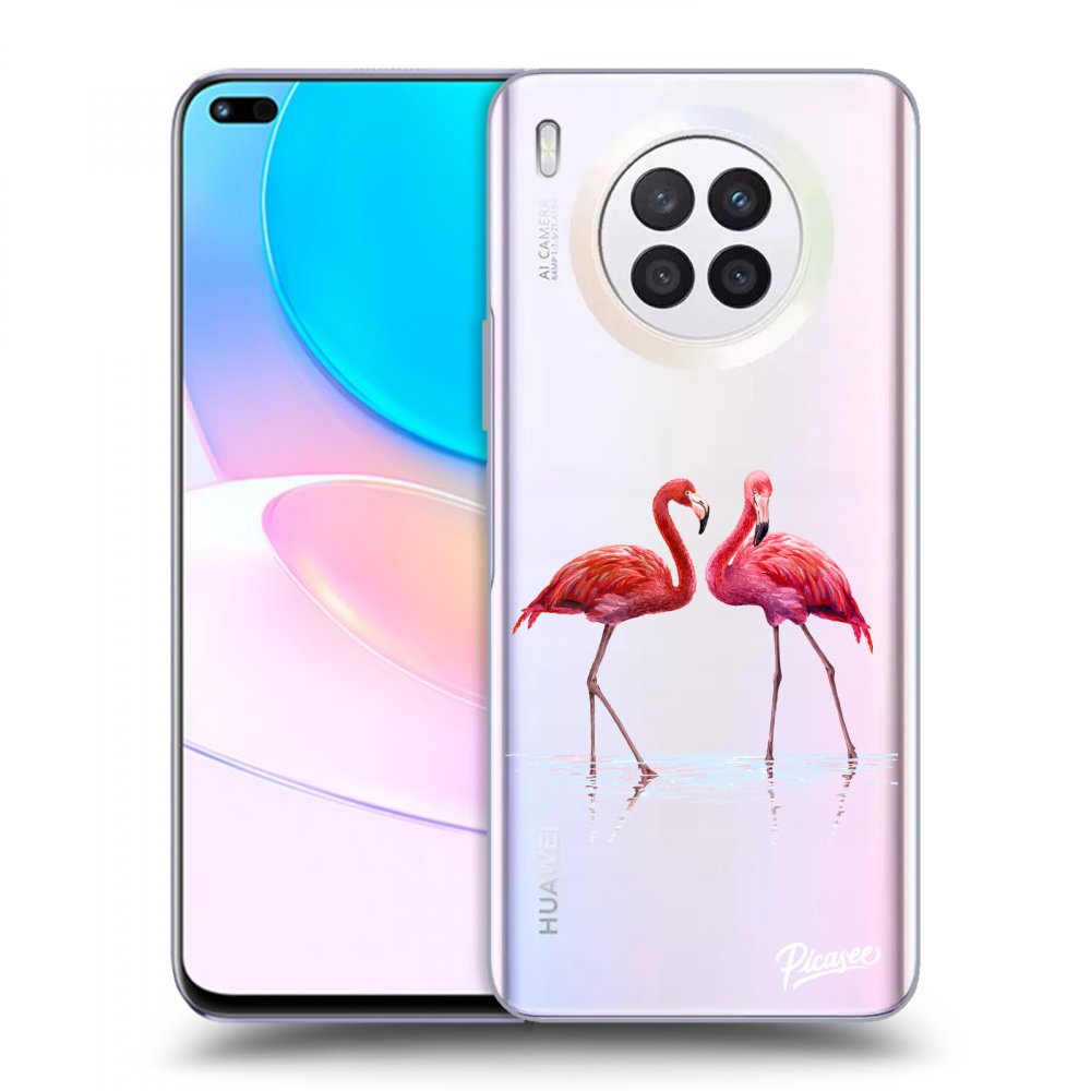 Picasee átlátszó szilikon tok az alábbi mobiltelefonokra Huawei Nova 8i - Flamingos couple