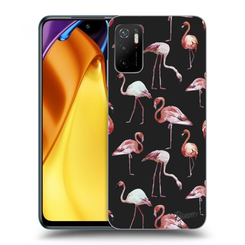 Picasee fekete szilikon tok az alábbi mobiltelefonokra Xiaomi Poco M3 Pro 5G - Flamingos