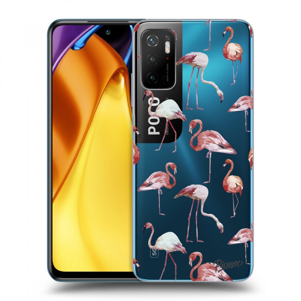 Picasee átlátszó szilikon tok az alábbi mobiltelefonokra Xiaomi Poco M3 Pro 5G - Flamingos