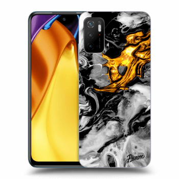 Picasee átlátszó szilikon tok az alábbi mobiltelefonokra Xiaomi Poco M3 Pro 5G - Black Gold 2