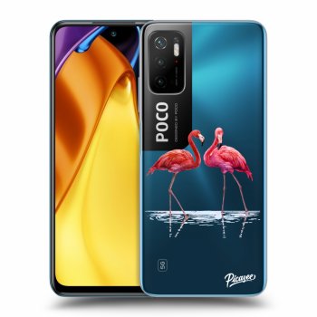 Picasee átlátszó szilikon tok az alábbi mobiltelefonokra Xiaomi Poco M3 Pro 5G - Flamingos couple
