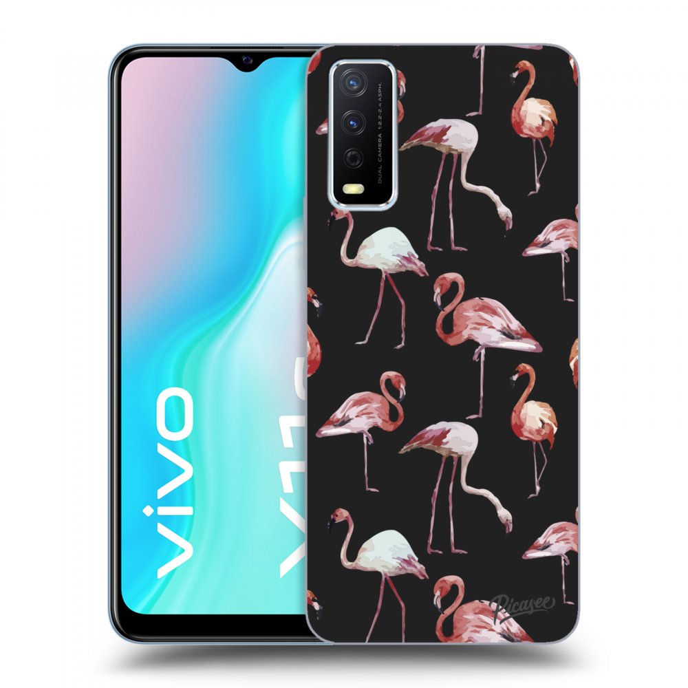 Picasee fekete szilikon tok az alábbi mobiltelefonokra Vivo Y11s - Flamingos