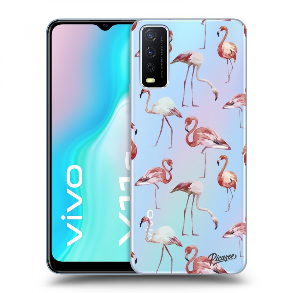 Picasee átlátszó szilikon tok az alábbi mobiltelefonokra Vivo Y11s - Flamingos