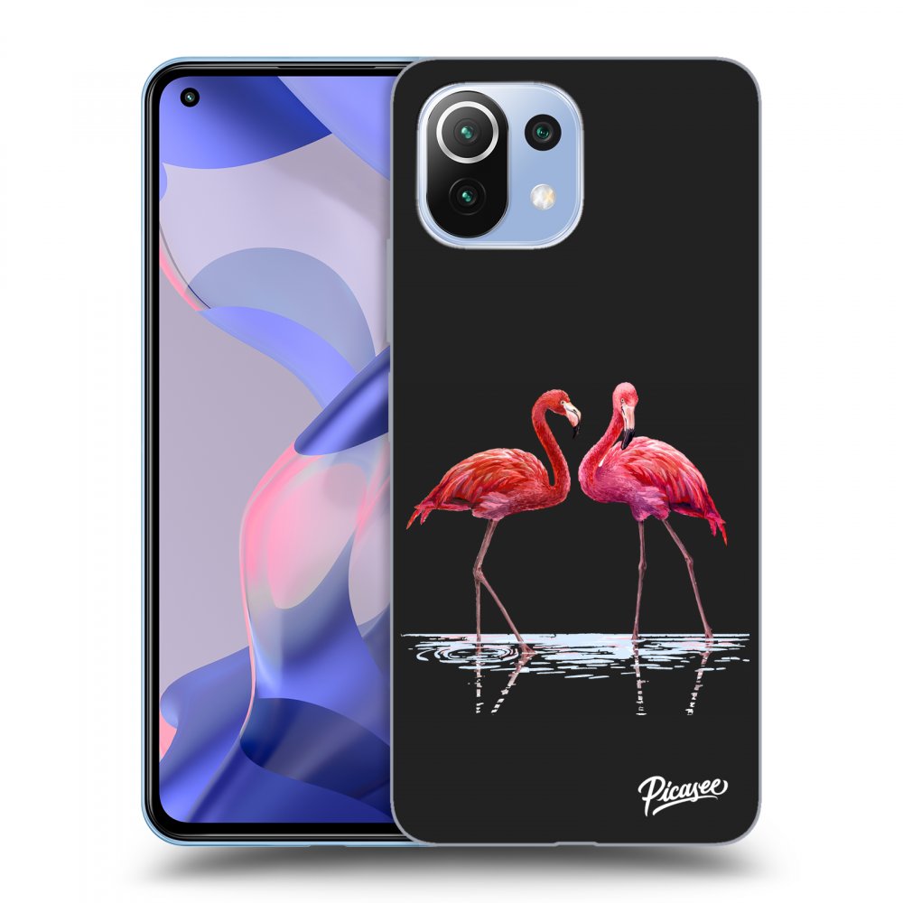 Fekete Szilikon Tok Az Alábbi Mobiltelefonokra Xiaomi 11 Lite 5G NE - Flamingos Couple