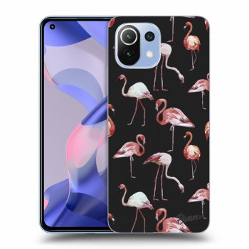 Picasee fekete szilikon tok az alábbi mobiltelefonokra Xiaomi 11 Lite 5G NE - Flamingos