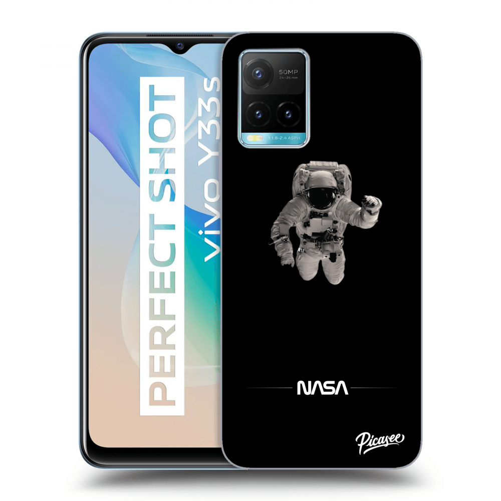 Picasee fekete szilikon tok az alábbi mobiltelefonokra Vivo Y33s - Astronaut Minimal