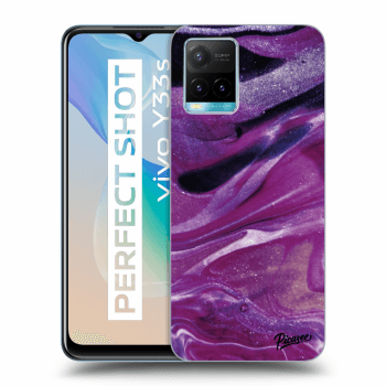 Picasee átlátszó szilikon tok az alábbi mobiltelefonokra Vivo Y33s - Purple glitter