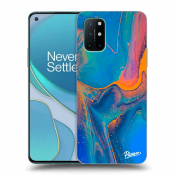 Picasee fekete szilikon tok az alábbi mobiltelefonokra OnePlus 8T - Rainbow