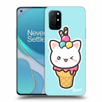 Picasee fekete szilikon tok az alábbi mobiltelefonokra OnePlus 8T - Ice Cream Cat