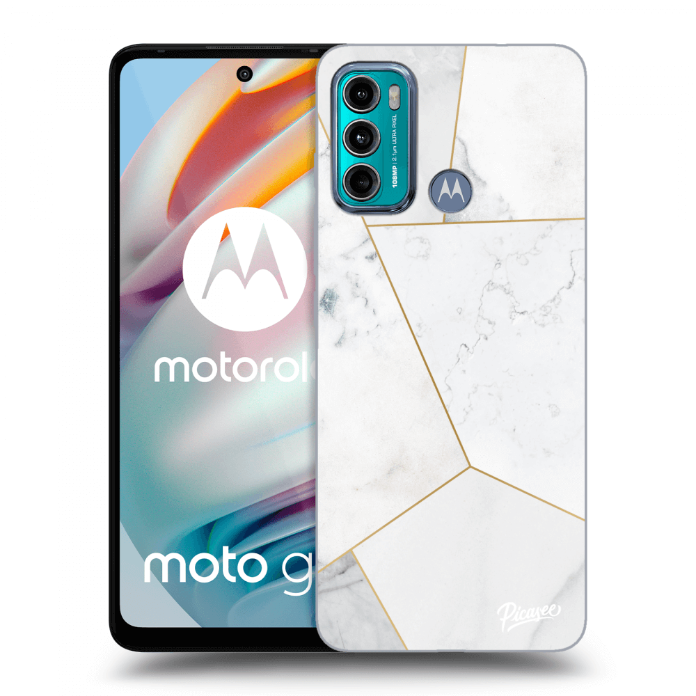 Picasee átlátszó szilikon tok az alábbi mobiltelefonokra Motorola Moto G60 - White tile