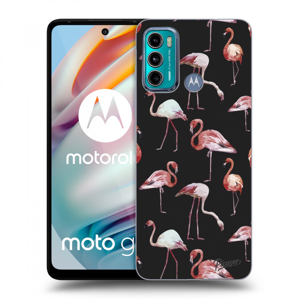 Picasee fekete szilikon tok az alábbi mobiltelefonokra Motorola Moto G60 - Flamingos