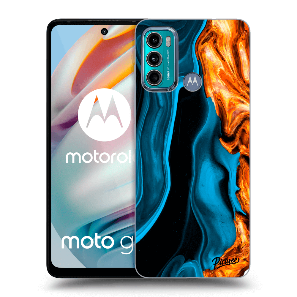 Picasee fekete szilikon tok az alábbi mobiltelefonokra Motorola Moto G60 - Gold blue