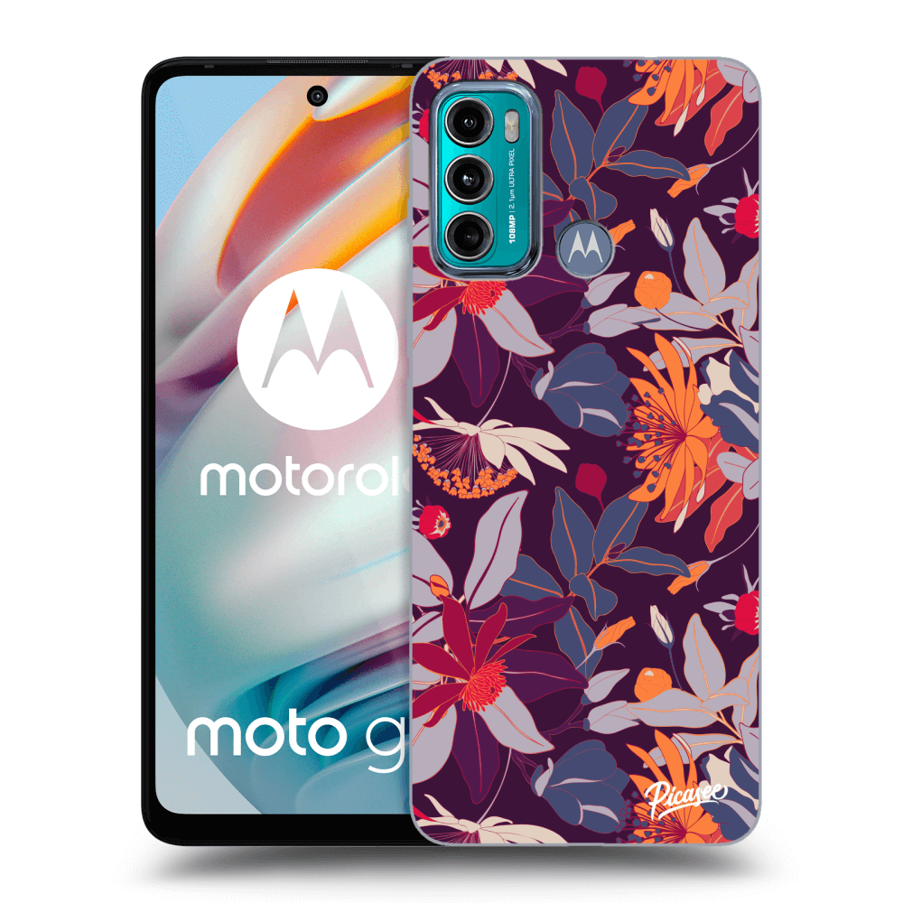 Picasee átlátszó szilikon tok az alábbi mobiltelefonokra Motorola Moto G60 - Purple Leaf