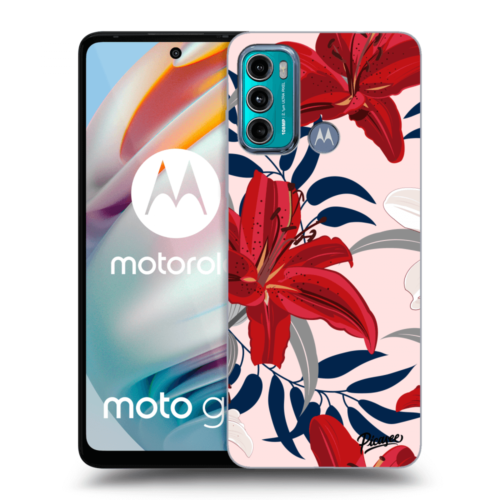 Picasee átlátszó szilikon tok az alábbi mobiltelefonokra Motorola Moto G60 - Red Lily
