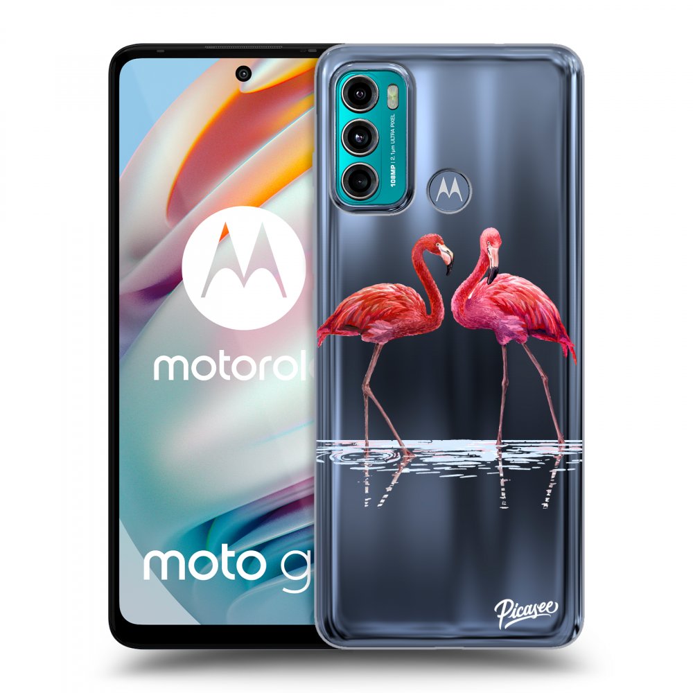 Picasee átlátszó szilikon tok az alábbi mobiltelefonokra Motorola Moto G60 - Flamingos couple