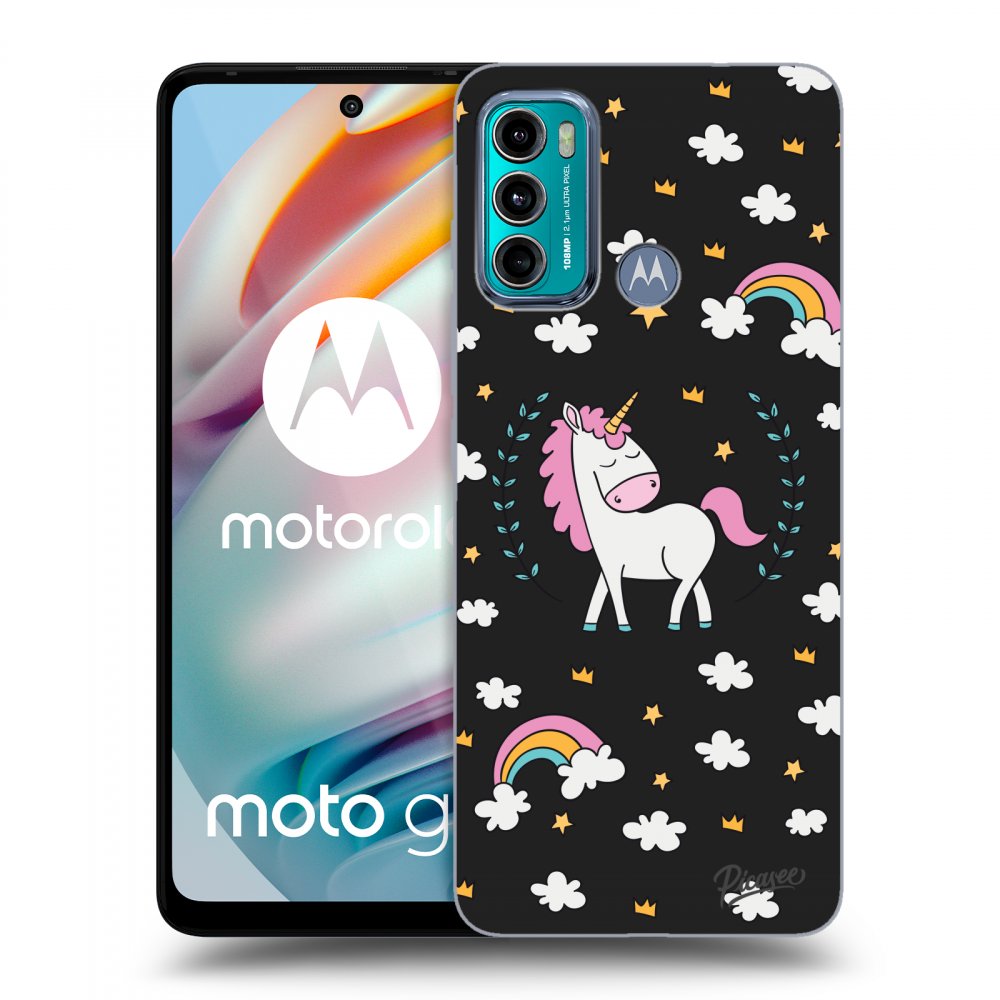 Picasee fekete szilikon tok az alábbi mobiltelefonokra Motorola Moto G60 - Unicorn star heaven