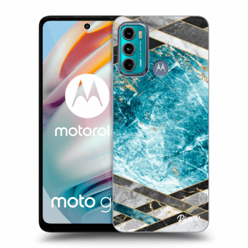 Picasee átlátszó szilikon tok az alábbi mobiltelefonokra Motorola Moto G60 - Blue geometry