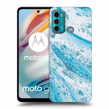 Picasee átlátszó szilikon tok az alábbi mobiltelefonokra Motorola Moto G60 - Blue liquid